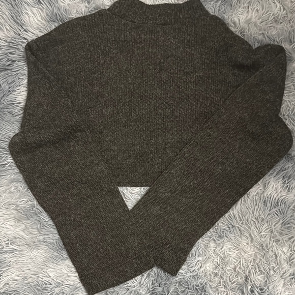 Zara Gray Cowl Neck Sweater with Fringe Detail - Picture 5 of 7